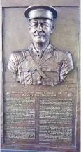  ?? TYLER BRILEY / THE CANADIAN PRESS ?? A bronzed relief of Lt.- Col. Samuel Sharpe created by artist Tyler Briley.