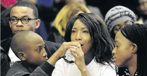  ?? / PHOTO: THULANI MBELE ?? Boipelo Mokoena is moved to tears during the memorial service for her cousin Karabo Mokoena in Diepkloof, Soweto, yesterday.