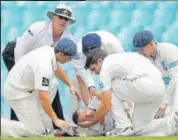  ?? GETTY IMAGES ?? Australia’s Phillip Hughes died after getting struck by a bouncer from Sean Abbott during a Sheffield Shield match in 2014.