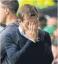  ??  ?? A frustrated Neil McCann on the Celtic Park sidelines.