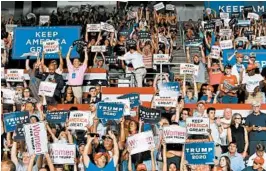  ?? NICHOLAS KAMM/AFP/GETTY IMAGES ?? The “send her back” shouts resounded for 13 seconds rally Wednesday in Greenville, N.C.