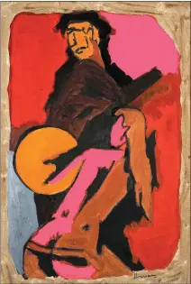  ??  ?? This untitled work by M.F. Husain is also up for sale, estimated cost Rs 30-40 lakh.