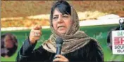  ?? ANI ?? People’s Democratic Party president Mehooba Mufti addressing an election rally at Khirram in Anantnag district on Monday.