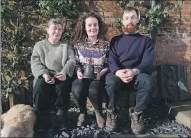  ??  ?? Pictured with the bell are, from left, Irene Gunston, Rossy Adams and Bryn Richards