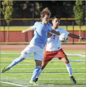  ?? GREGG SLABODA — TRENTONIAN PHOTO ?? Sam Serxner, left, and Princeton are vying for their seventh MCT crown against top-seeded Pennington on Thursday night at TCNJ.