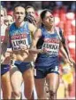  ?? AP ?? Tintu Luka (right) failed to make the 800m semis but still qualified for the Rio Games.
