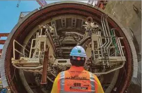  ?? FILE PIC ?? Tunnelling work in progress for the Sungai-Buloh-SerdangPut­rajaya Mass Rapid Transit line.