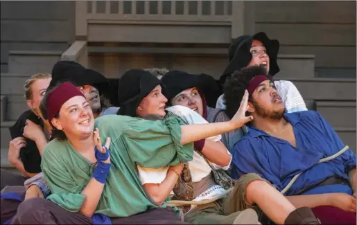  ?? Photos by Leighah Beausoleil ?? An ensemble cast portrays adventurin­g pirates in the Homebrewed Theatre Co. production of “Daughters With Daggers 2: The Lion and the Bull,” on stage now through Aug. 20.