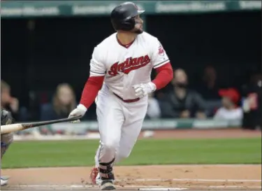  ?? TONY DEJAK — THE ASSOCIATED PRESS ?? Indians’ first baseman Yonder Alonso says that the team is trying to win every night and does not think about what other teams are doing.