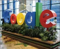  ?? ORE HUIYING / BLOOMBERG 2016 ?? Google, whose logo is seen above in its Singapore office, is taking a number of steps to tackle the spread of disinforma­tion, the California-based tech company says.