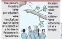  ??  ?? Five persons including three pre-schoolers were hospitaliz­ed due to falling of a branch of a bo-tree in Pahamune in Narammala Incident occurred while the children were observing sil at a temple