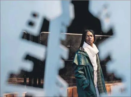  ??  ?? In character: Kwanda, played by Niza Jay, (top) talks to a khankatha, Vija, played by Bongile Matsai, in a scene from Inxeba. Off set, Jay (above) is a proudly feminine-presenting Xhosa man. Photo (above): Delwyn Verasamy