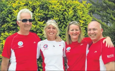  ??  ?? Mimi Anderson completed the double Spartathlo­n, with crew Becky Healey, Paul George and husband Tim Anderson