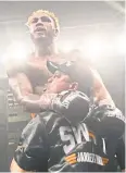  ?? AP ?? Jarrett Hurd reacts after his fight.