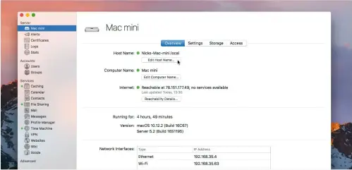  ??  ?? Running macOS Server may seem intimidati­ng, but it offers a couple of features that are easy to set up and beneficial even in a home setting.