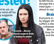  ?? ?? Accused… Harvey (inset) suspects Dotty of taking his wallet