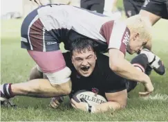  ?? ?? RUTHLESS: Benny Pritchett celebrates scoring in the win over Scarboroug­h. Picture: Bruce Fitzgerald