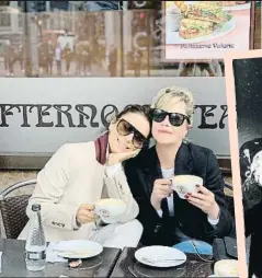 ?? EVALONGORI­A/INSTAGRAM ?? Eva Longoria y Melanie Griffith tomando un café en Londres