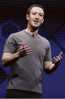  ?? Justin Sullivan - 18.abr.17/Getty Images/AFP ?? O presidente-executivo do Facebook, Mark Zuckerberg
