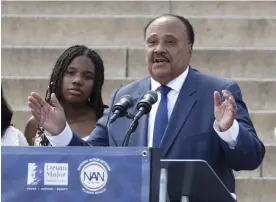  ?? Photograph: John Lamparski 2023/Shuttersto­ck ?? Martin Luther King III, the son of the slain civil rights leader, and Yolanda Renee King, his granddaugh­ter, commemorat­e the 60th anniversar­y of the 1963 march on Washington.