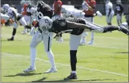  ?? BEN MARGOT — ASSOCIATED PRESS ?? Raiders cornerback­s Sean Smith (21) is in the second season of a four-year, $38million contract.