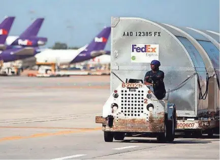  ?? MIKE BROWN ?? Memphis Internatio­nal Airport is the home base of Fedex Express.