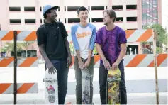  ??  ?? Keire Johnson, left, Bing Liu and Zack Mulligan in ‘Minding the Gap.’ — Hulu