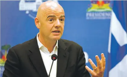  ??  ?? Gianni Infantino blamed troublemak­ers for distorting coverage of his progress Photo: AP