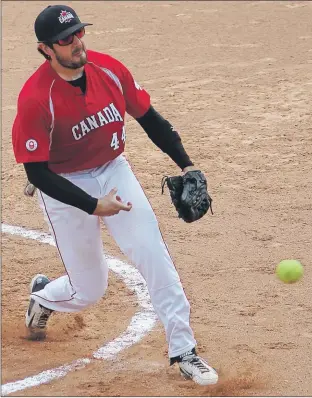  ?? FILE PHOTO/TED SCHABEL ?? In 2015, Sean Cleary helped Canada’s national men’s fastpitch team to titles at the world championsh­ips and Pan Am Games, and is coming off an ISC crown with the Toronto Gators earlier this month in Moline, Ill., where he was 5-0 with a 0.97 ERA and 71...