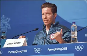  ??  ?? Gold medalist Shaun White dismissed questions about a sexual harassment case as “gossip.” He later apologized. MICHAEL MADRID/USA TODAY SPORTS