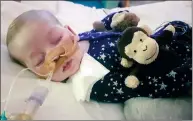  ?? FAMILY OF CHARLIE GARD VIA AP ?? This is an undated photo of sick baby Charlie Gard provided by his family, taken at Great Ormond Street Hospital in London.