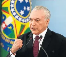  ?? ,DIDA SAMPAIO / ESTADÃO ?? Discurso. Michel Temer, ontem, em pronunciam­ento