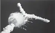  ?? BRUCE WEAVER/AP FILE ?? Bruce Weaver caught this image of the space shuttle Challenger exploding shortly after lifting off from the Kennedy Space Center in Cape Canaveral, Fla., in 1986.