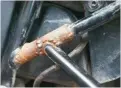  ??  ?? ‘This subframe weld was done at the roadside in Mongolia. The guy had sunglasses as protection’