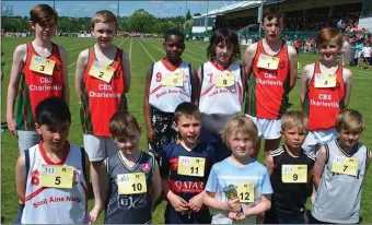  ??  ?? Boys from Charlevill­e CBS at the Cork primary schools sports day at CIT last week.