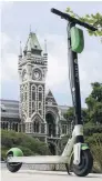  ?? PHOTO: GERARD O’BRIEN ?? Stopped . . . Lime scooters will not be on Dunedin streets.