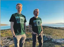  ??  ?? Left: Rowan Aitchison and Erik Riddell, two of the people behind Sustainabl­e Tayvallich.
The sheep enjoy fresh spring grass.