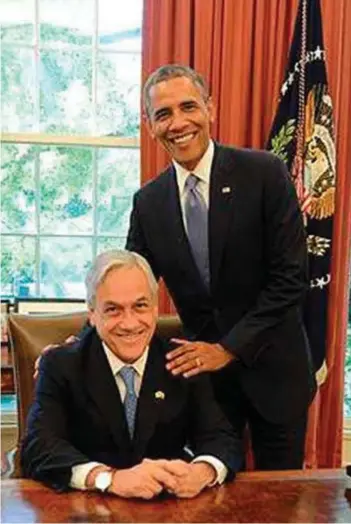  ?? ?? ► Sebastián Piñera junto a Barack Obama en la Casa Blanca, en 2013.