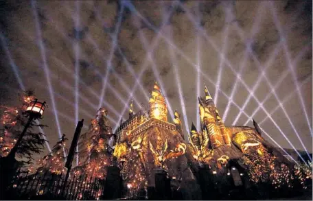  ?? Genaro Molina Los Angeles Times ?? A SUMMER light show at Universal Studios Hollywood will feature imagery projected onto the Wizarding World’s Hogwarts Castle.