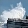  ??  ?? Stormy seas in Whitley Bay yesterday