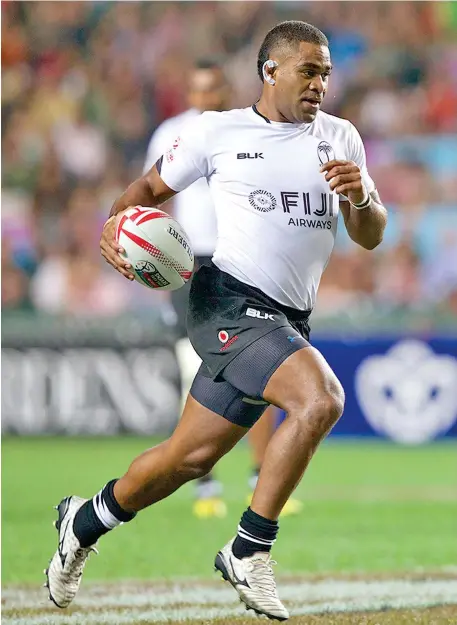  ?? Photo: Bruce Southwick/ZoomFiji ?? Vodafone Fijian 7s playmaker Vatemo Ravouvou on the attack against Japan in their first Pool C match at So Kon Po Stadium during the Hong Kong 7s on April 8, 2017.