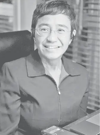  ?? RAPPLER/REUTERS
mio Nobel de la Paz 2021 ?? Maria Ressa, periodista filipina y Pre