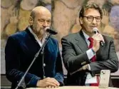  ?? ?? Al convegno
Da sinistra a destra: Erasmo Figini, fondatore di Cometa, Alessandro Mele, presidente di Cometa