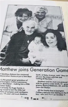  ??  ?? In the Sunderland Echo in October 1996 when Matthew was born.