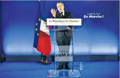  ??  ?? Richard Ferrand, secretary general of Emmanual Macron’s party, unveils its candidates