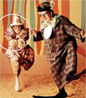  ??  ?? Clowning around: Big costume numbers were The Two Ronnies’ finale