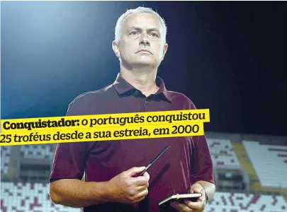  ??  ?? José Mourinho guiou a Roma a duas vitórias em outros tantos jogos disputados na Serie A