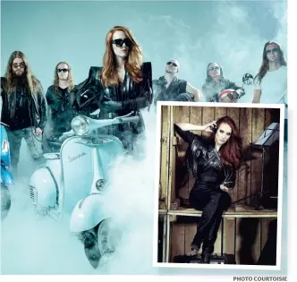  ?? PHOTO COURTOISIE ?? Simone Simons est devenue, au fil des années, l’image d’epica. Une situation, précise-t-elle, qui n’agace aucunement le contingent masculin de la formation constituée d’isaac Delahaye (guitares), Coen Janssen (claviers), Mark Jansen (guitares et voix),...