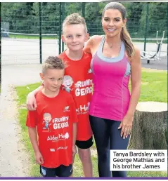  ??  ?? Tanya Bardsley with George Mathias and his brother James