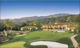  ?? IM Real Estate Photograph­y / David Guettler Photograph­y ?? IN BRADBURY, the estate of In-N-Out Burger heiress Lynsi Snyder comes with a pool, tennis court, basketball court and two-hole golf course with a sand trap.